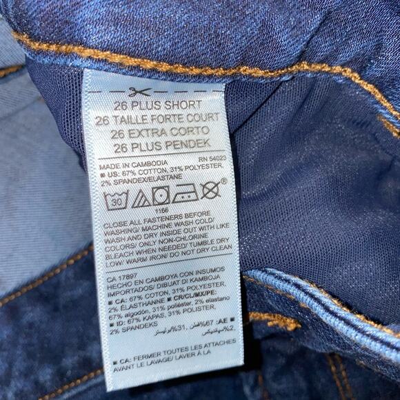 Old Navy Kicker Bootcut high rise secret slim dark rinse pockets size plus short - Picture 8 of 8